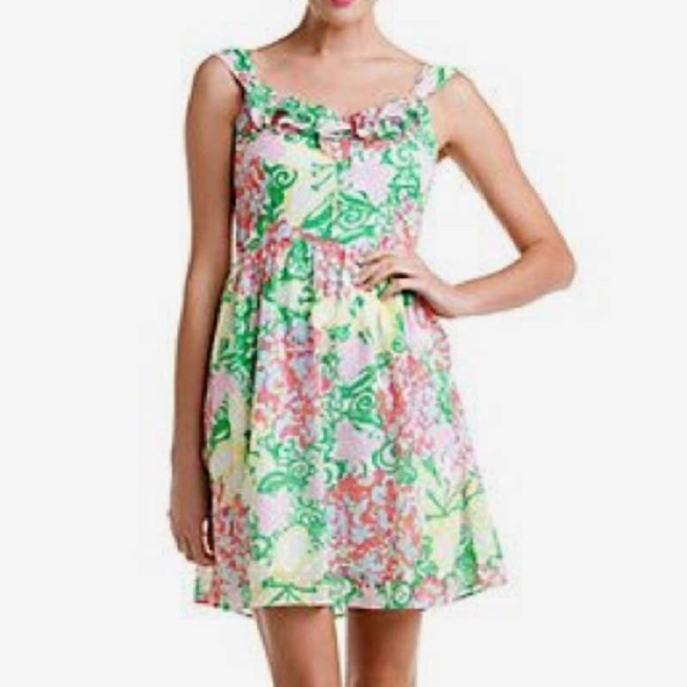 Lilly Pulitzer Women's Peggy Sundress Pink Green Size 6